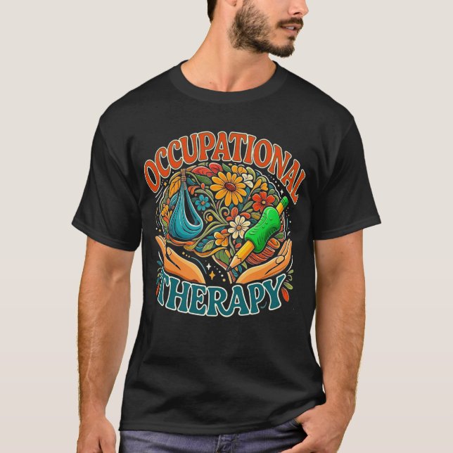 Occupational Therapy Retro Groovy OT Month  T-Shirt (Front)