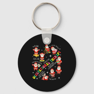 Occupational Therapy Retro Groovy Ot Santa Therast Key Ring