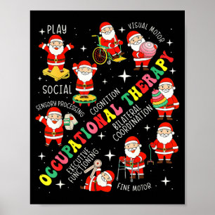 Occupational Therapy Retro Groovy Ot Santa Therast Poster