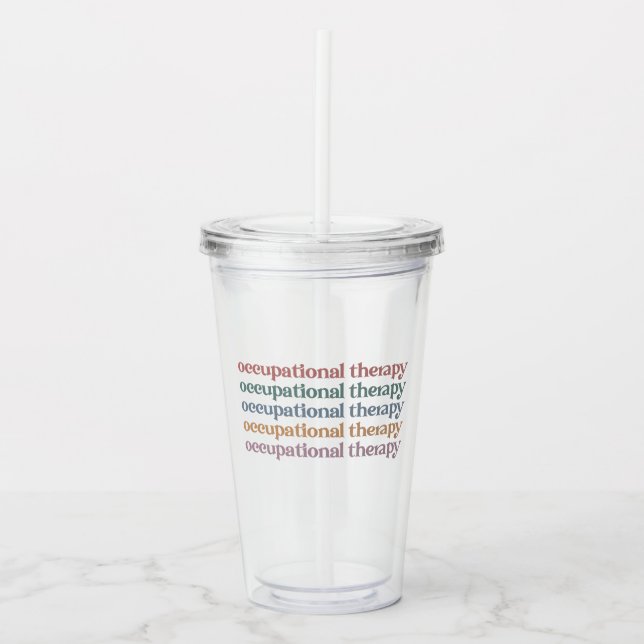 Occupational Therapy Retro OT Student Grad Gifts Acrylic Tumbler (Front)