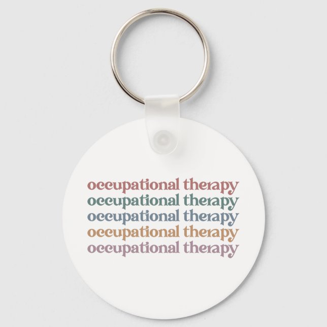 Occupational Therapy Retro OT Student Grad Gifts Key Ring (Front)