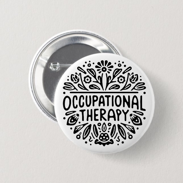 Occupational therapy therapist 6 cm round badge (Front & Back)