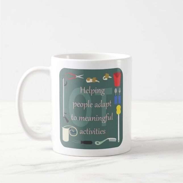 Occupational Therapy Tools for Adaptation Graphic Coffee Mug (Left)