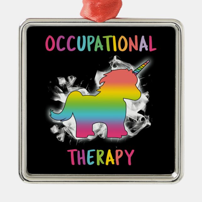 Occupational Therapy Unicorn OT Therapist Metal Tree Decoration (Front)