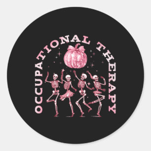 Occupational Therapy Vintage Dancing Skeleton Ot H Classic Round Sticker