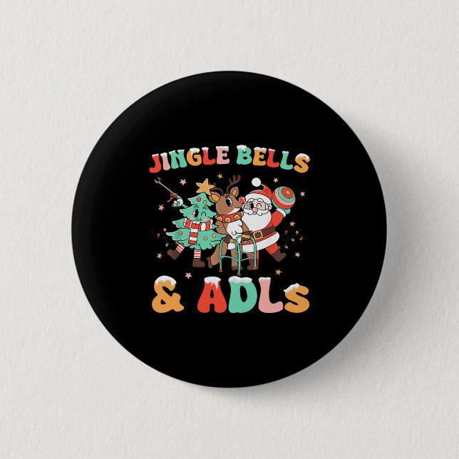 Occupational Therapy Xmas Reindeer Santa Adls New  6 Cm Round Badge (Front)