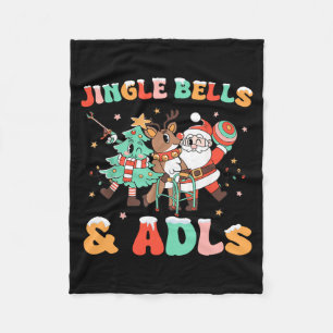 Occupational Therapy Xmas Reindeer Santa Adls New Fleece Blanket