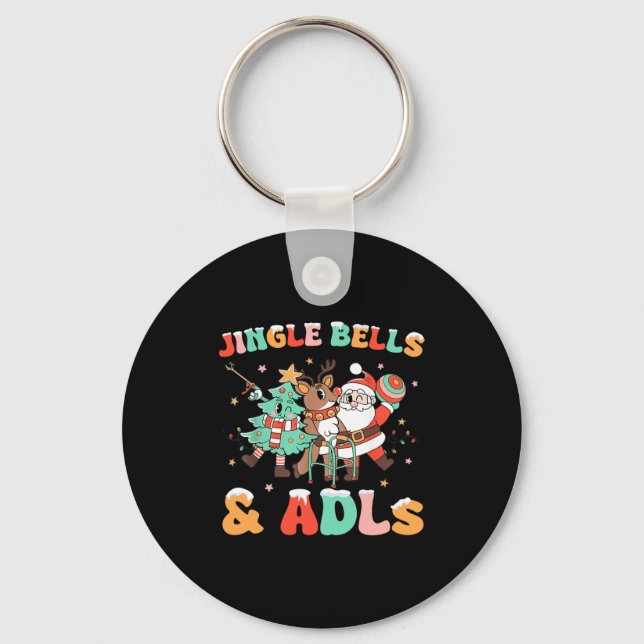 Occupational Therapy Xmas Reindeer Santa Adls New  Key Ring (Front)