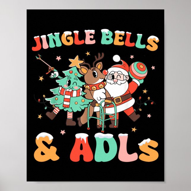 Occupational Therapy Xmas Reindeer Santa Adls New  Poster (Front)