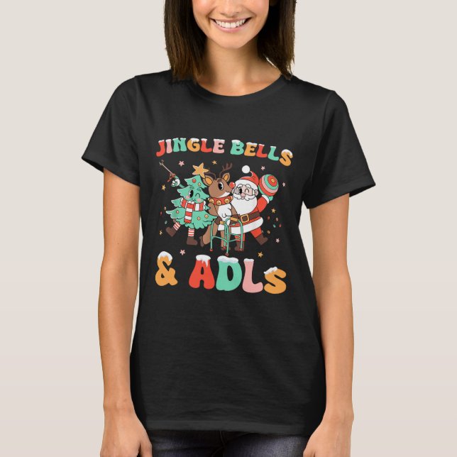 Occupational Therapy Xmas Reindeer Santa Adls New  T-Shirt (Front)