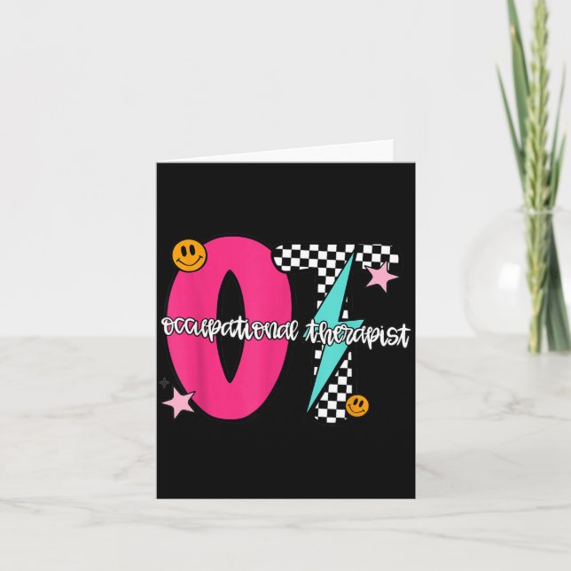 Occupational Therast Retro Checkered Ot Graduation Card (Front)