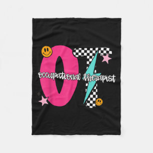 Occupational Therast Retro Checkered Ot Graduation Fleece Blanket