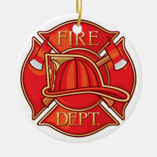 Occupations - Fire Fighter - SRF Ceramic Tree Decoration