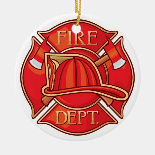 Occupations - Fire Fighter - SRF Ceramic Tree Decoration (Front)