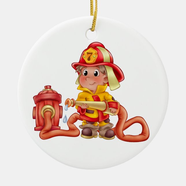 Occupations - Fire Fighter - SRF Ceramic Tree Decoration (Front)