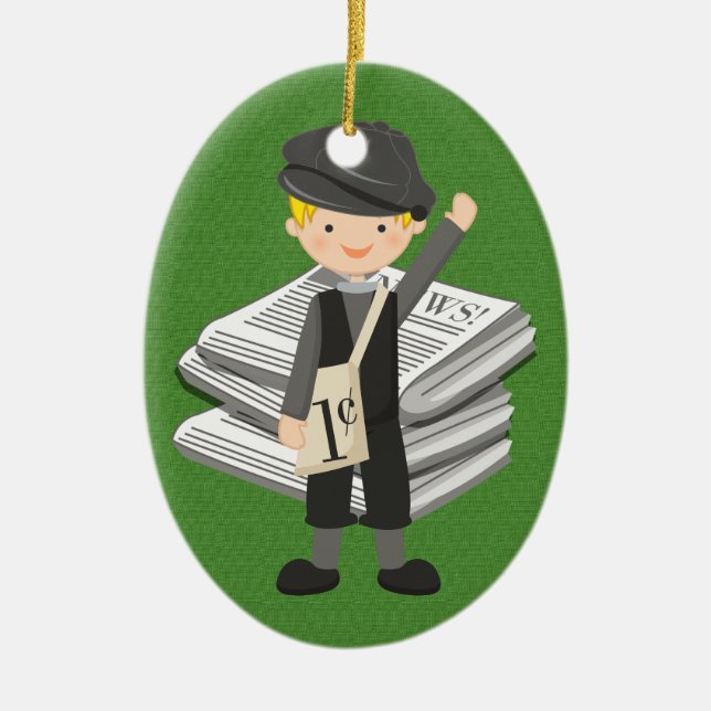 Occupations - Newspaper - SRF Ceramic Tree Decoration (Front)