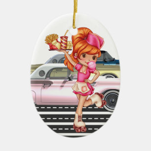 Occupations - Waitress - SRF Ceramic Tree Decoration
