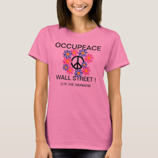 OCCUPEACE WALL STREET! LITE THE RAINBOW T-Shirt