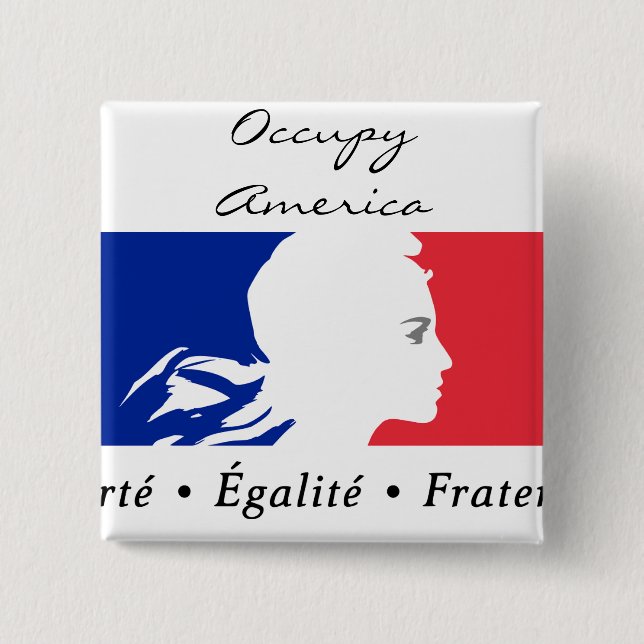 occupy america 15 cm square badge (Front)