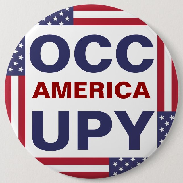 OCCUPY AMERICA 6 CM ROUND BADGE (Front)