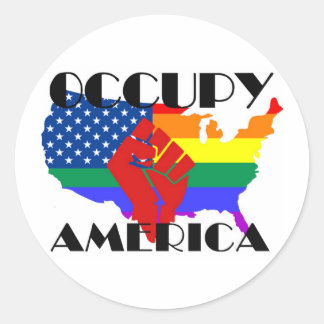 Occupy America - LGBTQ Classic Round Sticker