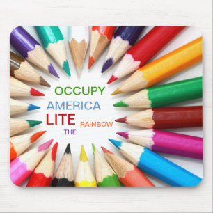 OCCUPY AMERICA LITE THE RAINBOW MOUSE MAT