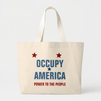 OCCUPY AMERICA POWER TO THE PEOPLE LARGE TOTE BAG