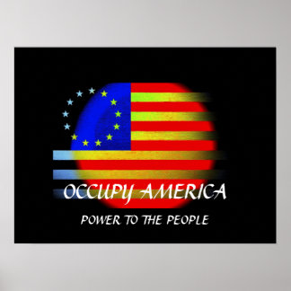 OCCUPY AMERICA POWER TO THE PEOPLE POSTER
