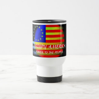 OCCUPY AMERICA POWER TO THE PEOPLE TRAVEL MUG