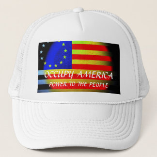 OCCUPY AMERICA POWER TO THE PEOPLE TRUCKER HAT