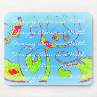 occupy america with love mouse mat