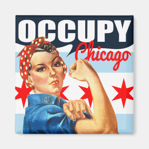 Occupy Chicago Rosie the Riveter Magnets