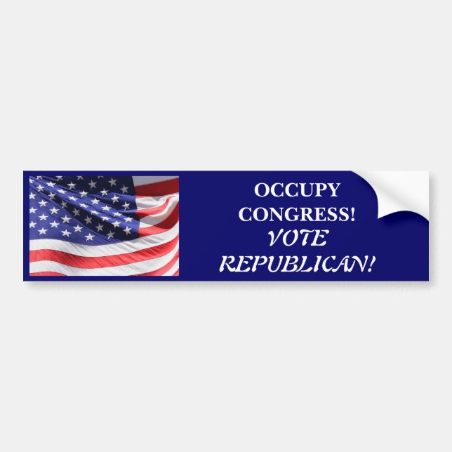 OCCUPY CONGRESS VOTE REPUBLICAN BUMPER STICKER (Front)