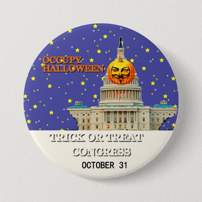 Occupy Halloween 7.5 Cm Round Badge (Front)