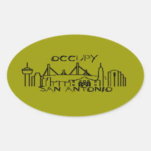 Occupy San Antonio Oval Sticker