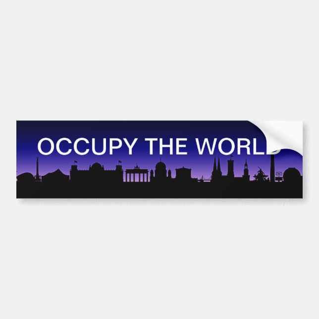 OCCUPY THE WORLD BUMPER STICKER (Front)