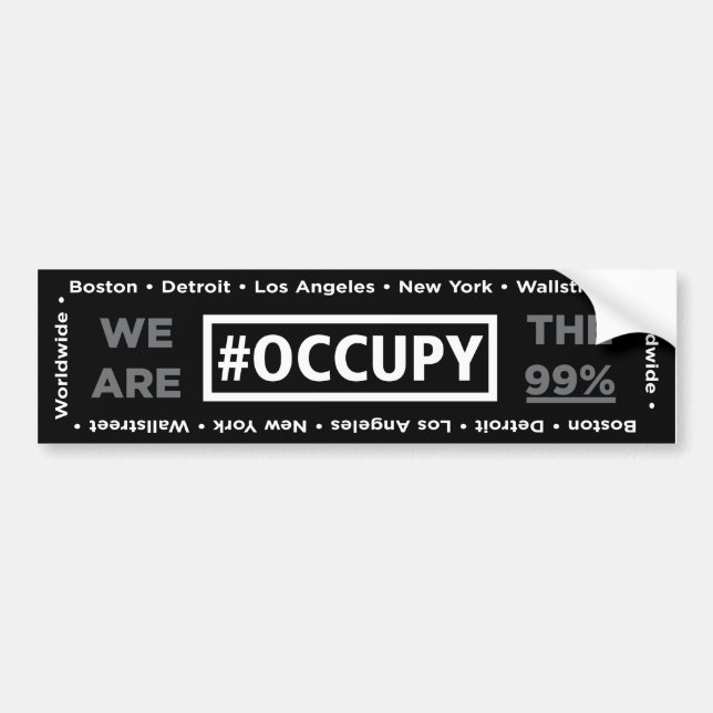 Occupy Wall Street and Worldwide Bumper Sticker (Front)
