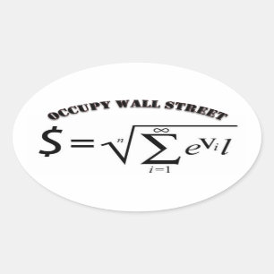 Occupy Wall Street Money is the Root of all Evil Oval Sticker