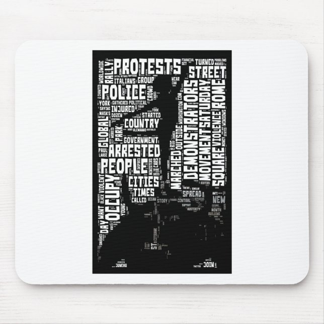 Occupy Wall Street Word Cloud Mouse Mat (Front)