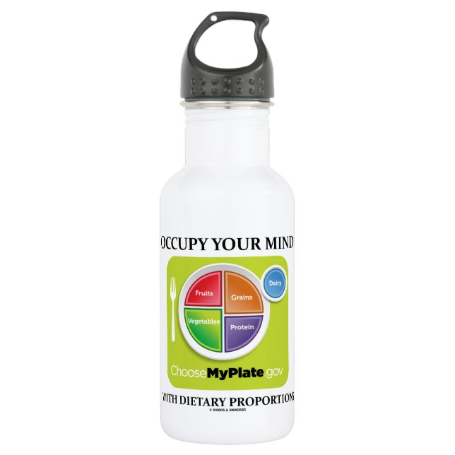 Occupy Your Mind With Dietary Proportions MyPlate 532 Ml Water Bottle (Front)