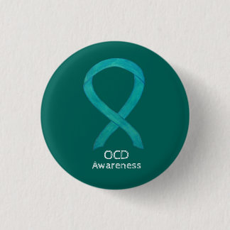 OCD Awareness Ribbon Teal Custom Art Pins