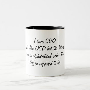 OCD in Alphabetical order Two-Tone Coffee Mug