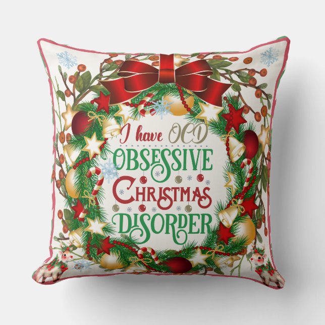 OCD & Merry Xmass: A Festive Reminder Cushion (Front)