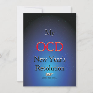 OCD New Years Resolution Gag Joke Holiday Card