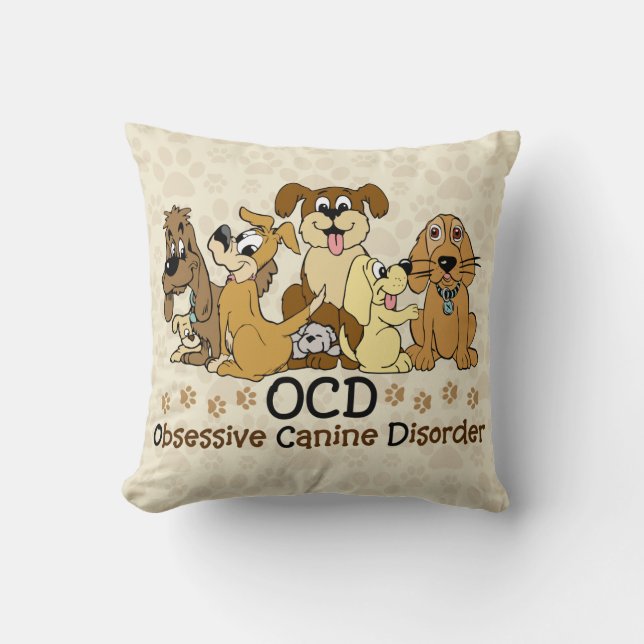 OCD Obsessive Canine Disorder Cushion (Front)