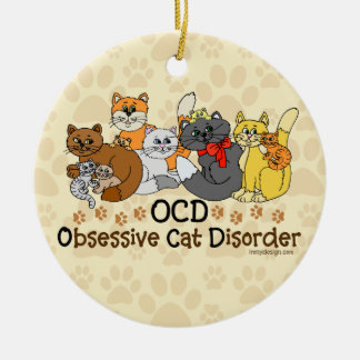 OCD Obsessive Cat Disorder Ceramic Tree Decoration