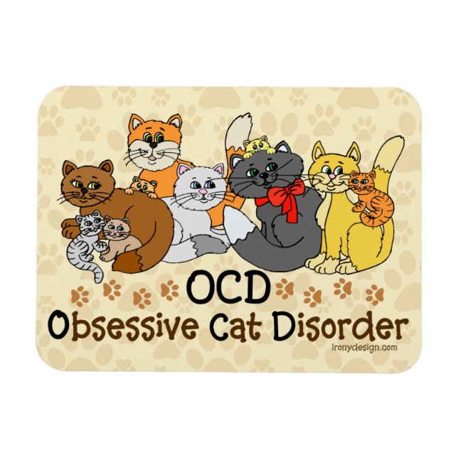OCD Obsessive Cat Disorder Magnet (Horizontal)