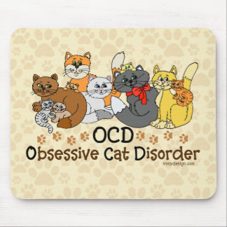 OCD Obsessive Cat Disorder Mouse Mat