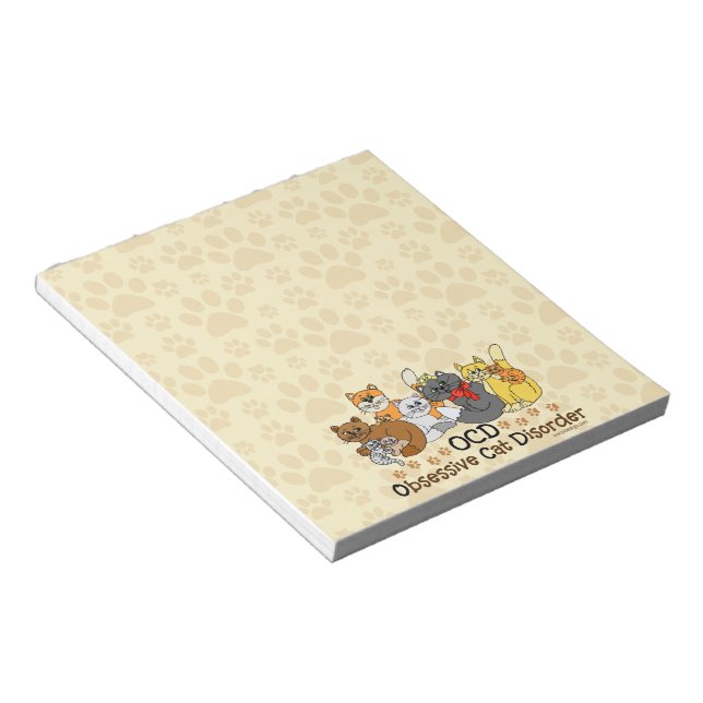 OCD Obsessive Cat Disorder Notepad (Angled)