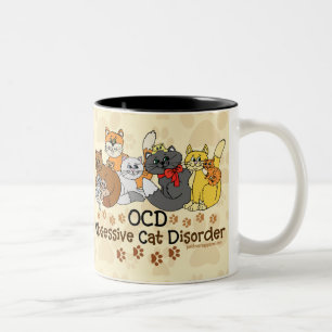 OCD Obsessive Cat Disorder Two-Tone Coffee Mug